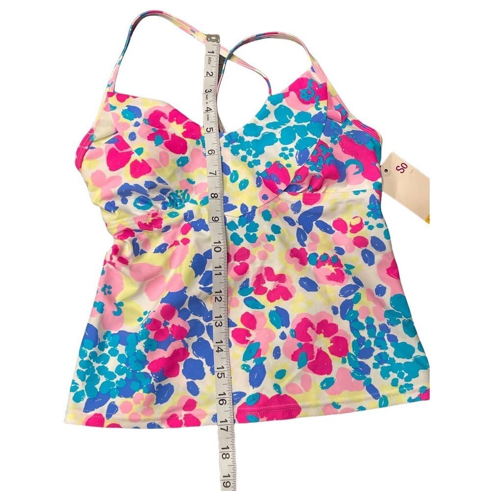 So NWT Floral Tankini Halter Pullover Swim Top Sz S Juniors - Picture 4 of 7